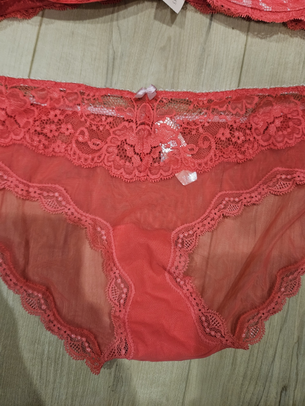 Red Lace Bra & Bikini Panty Set - Women Intimates - Picture 2 of 5